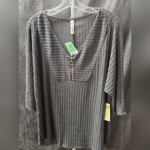 Perseption Charcoal V-Neck Sweater